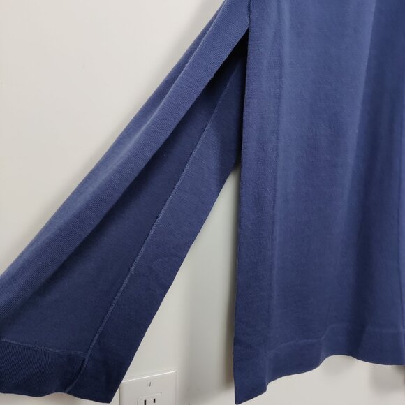 Veritas Women's Dress Size 14 Blue Wool Blend Maxi Crew Neck Lagenlook Modest - Picture 4 of 9